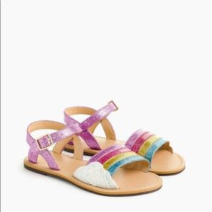 J.Crew - Girls' glitter rainbow sandals size 5